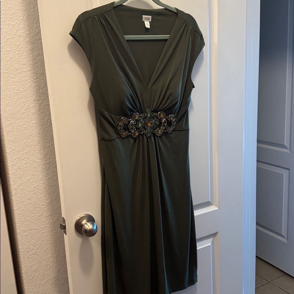 “CACHE” Jeweled Sleeveless Dress